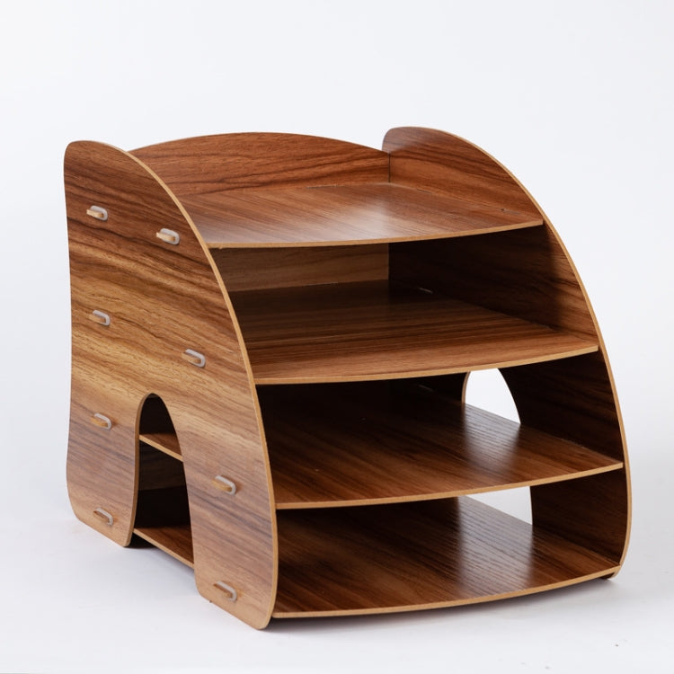Office Supplies Curved Desktop A4 Storage Box Wooden File Rack Data Rack Shelf