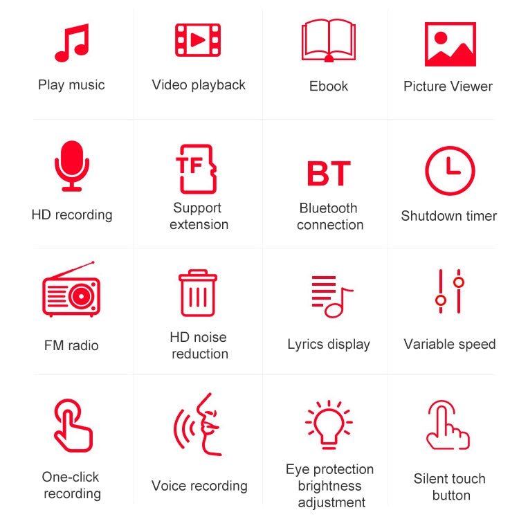 Portable Bluetooth Touch Screen MP3 Player Recorder E-Book