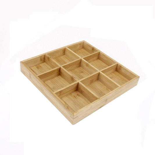 Hot Pot Bamboo Plate Compartmental Platter Vegetable Wood Tray Set