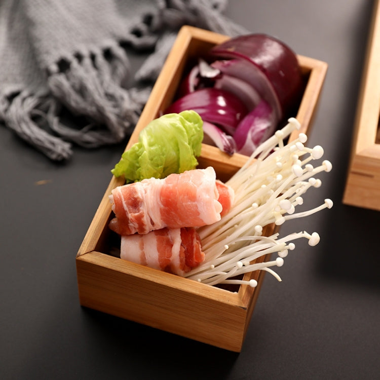 Hot Pot Bamboo Plate Compartmental Platter Vegetable Wood Tray Set