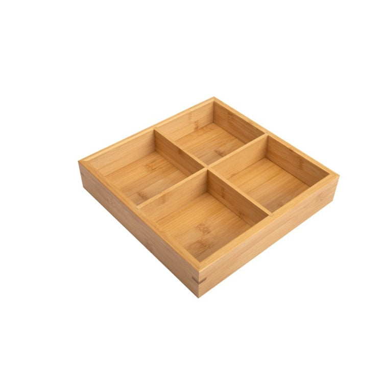 Hot Pot Bamboo Plate Compartmental Platter Vegetable Wood Tray Set