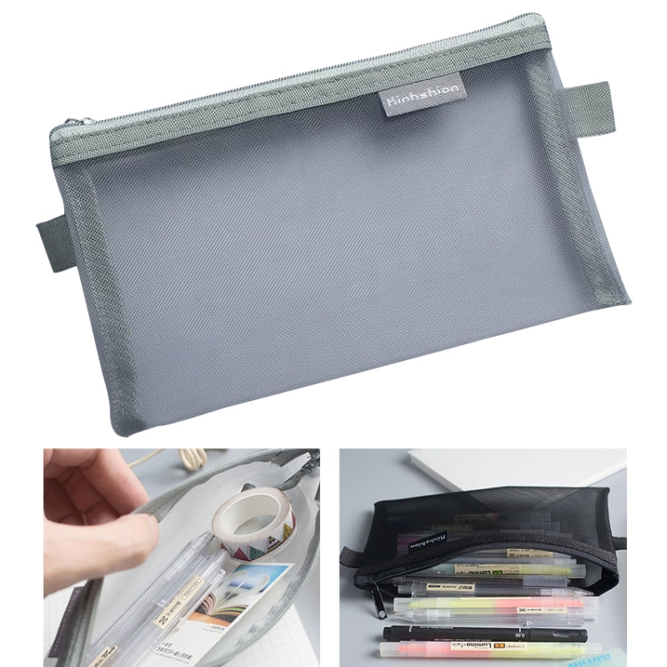 Nylon Simple Transparent Mesh Pencil Case Office School Supplies