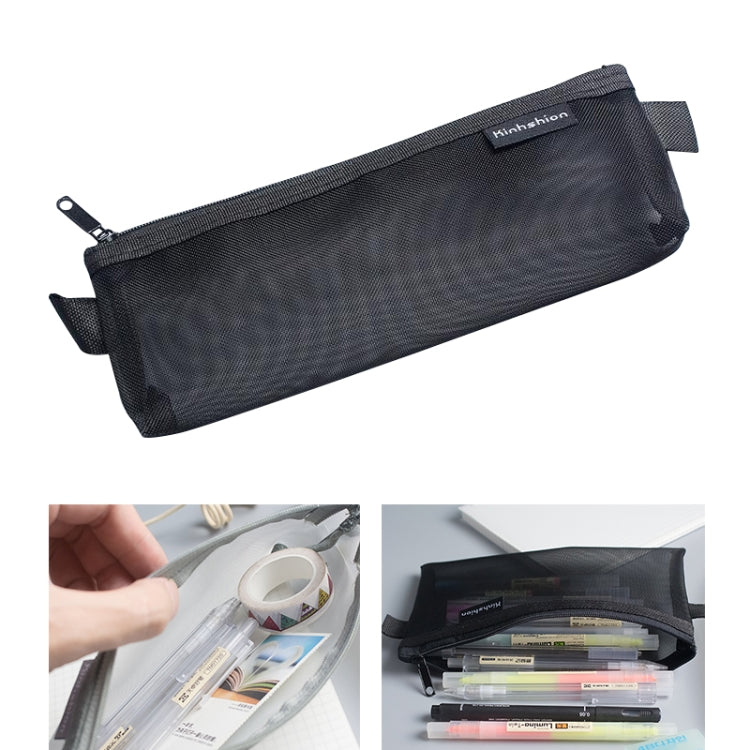 Nylon Simple Transparent Mesh Pencil Case Office School Supplies