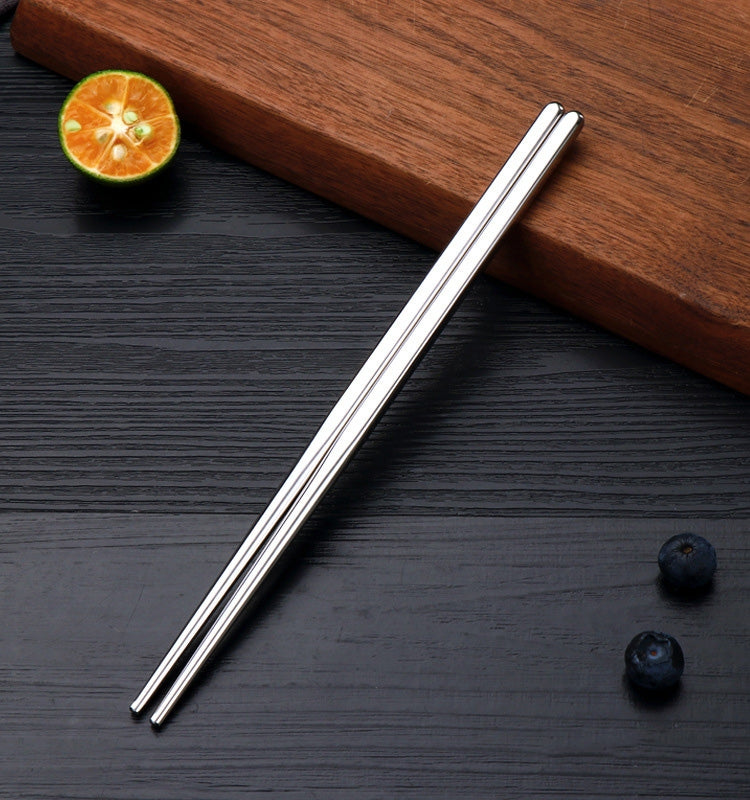 1 Pairs 304 Stainless Steel Chopsticks Non-Slip Tableware Adult Chopsticks