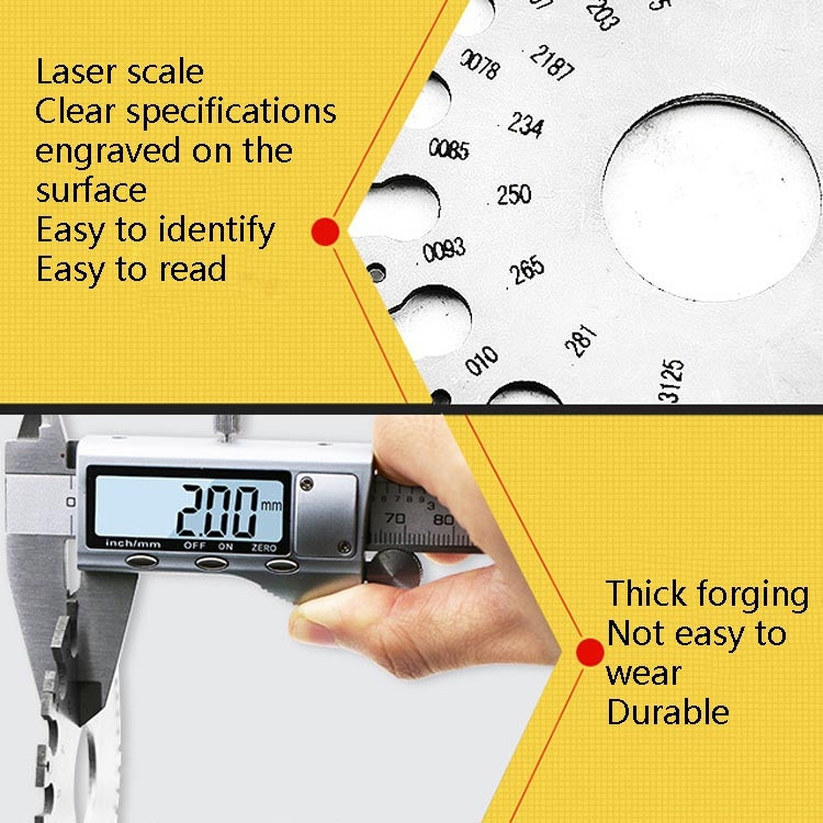 Stainless Steel Wire Gauge Model Weld Inspection Ruler Thickness Ruler Wire Welding Gauge