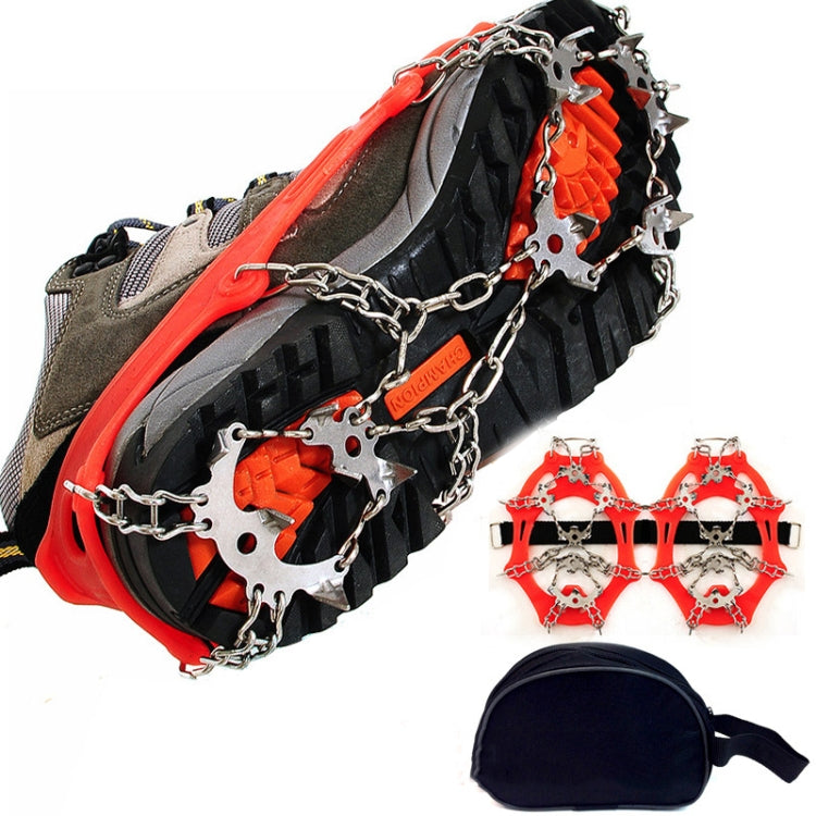 Outdoor 18-Tooth 430 Stainless Steel Crampons Snow Hiking Shoes Spikes Non-Slip Shoe Covers，SIze: