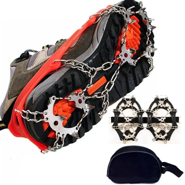 Outdoor 18-Tooth 430 Stainless Steel Crampons Snow Hiking Shoes Spikes Non-Slip Shoe Covers，SIze: