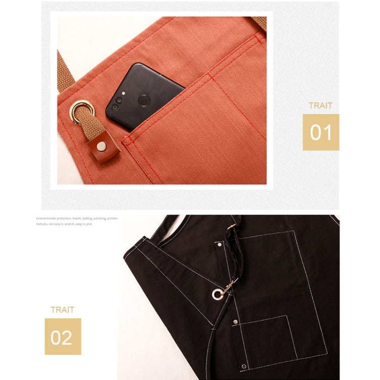 Household Denim Apron Barista Floral Tea Shop Barber Work Clothes