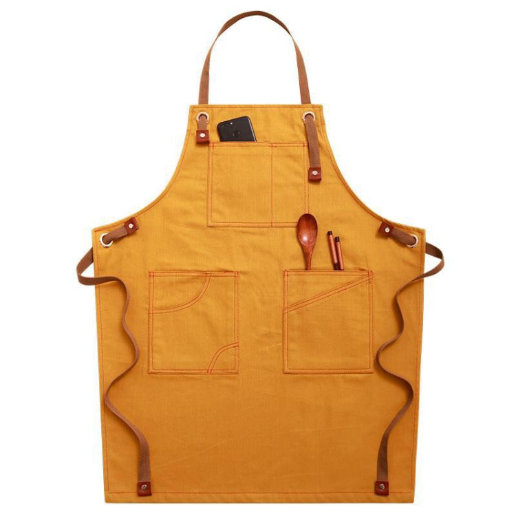 Household Denim Apron Barista Floral Tea Shop Barber Work Clothes