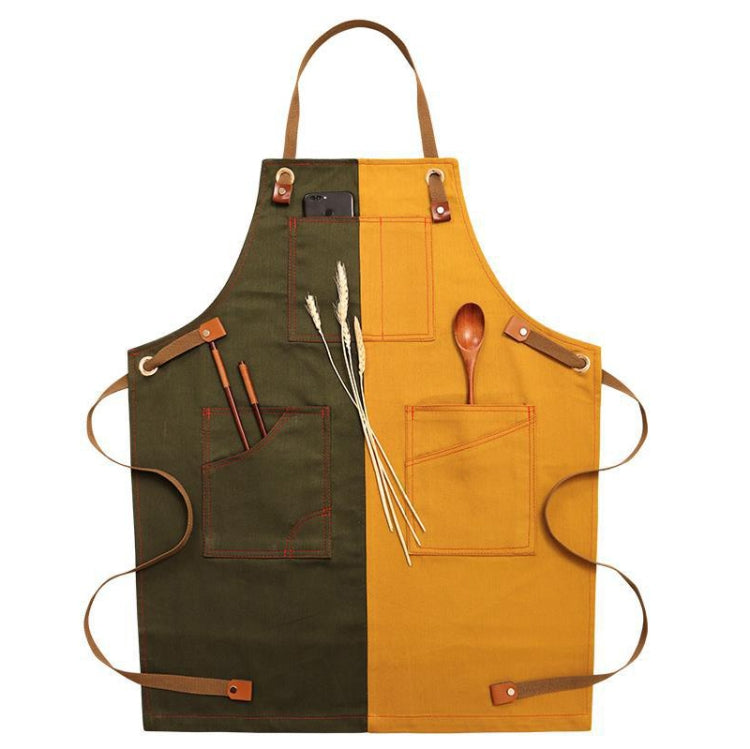 Household Denim Apron Barista Floral Tea Shop Barber Work Clothes