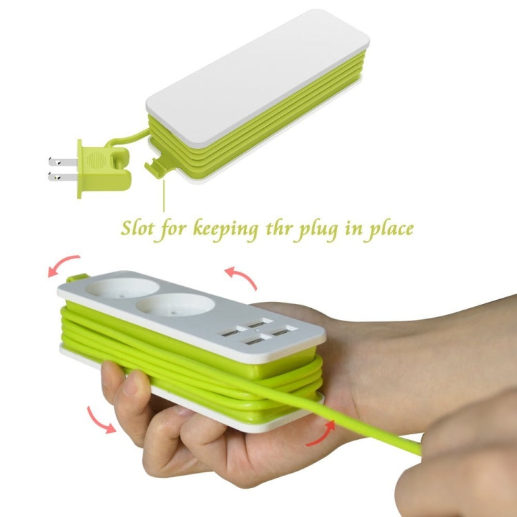 Power Strip 1/2 EU Plug 4 USB Port 1200W 250V 1.5m Cable Wall Portable Multiple Socket