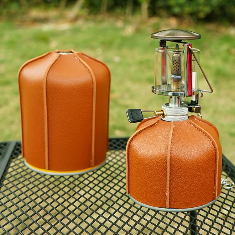 Outdoor Camping Flat Gas Tank Leather Case Camping Steam Lamp Fuel Tank PU Protective Cover