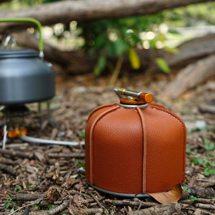 Outdoor Camping Flat Gas Tank Leather Case Camping Steam Lamp Fuel Tank PU Protective Cover