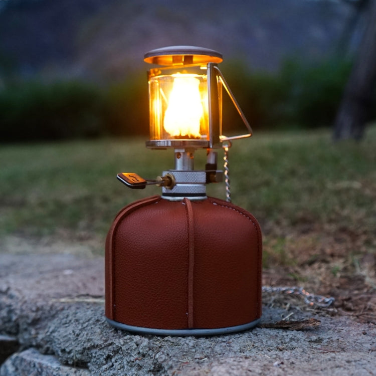 Outdoor Camping Flat Gas Tank Leather Case Camping Steam Lamp Fuel Tank PU Protective Cover