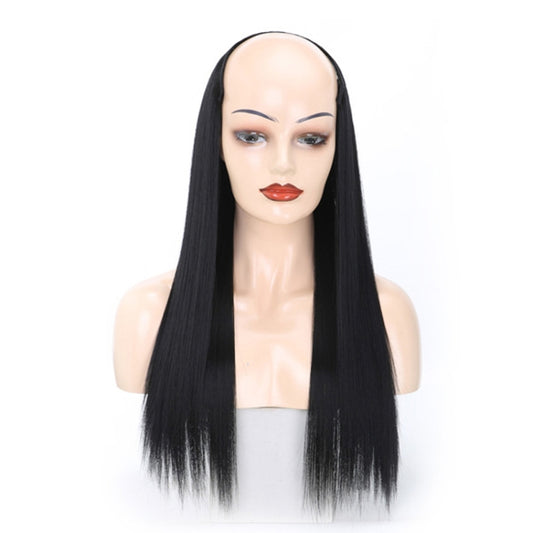 Wig Half Headgear Long Straight Hair U-Shaped Wig Headgear, 1.US-1B# Black, 2.US-1BT0906 #, 3. Black Gradient Sapphire Blue, 4.US-2# Natural Black, 5.US-4# Brown Black, 6.US-4H27#, 7.US-4M30# Linen, 8.US-4M33# Chestnut Color, 9.US-8#, 10.US-8H613#