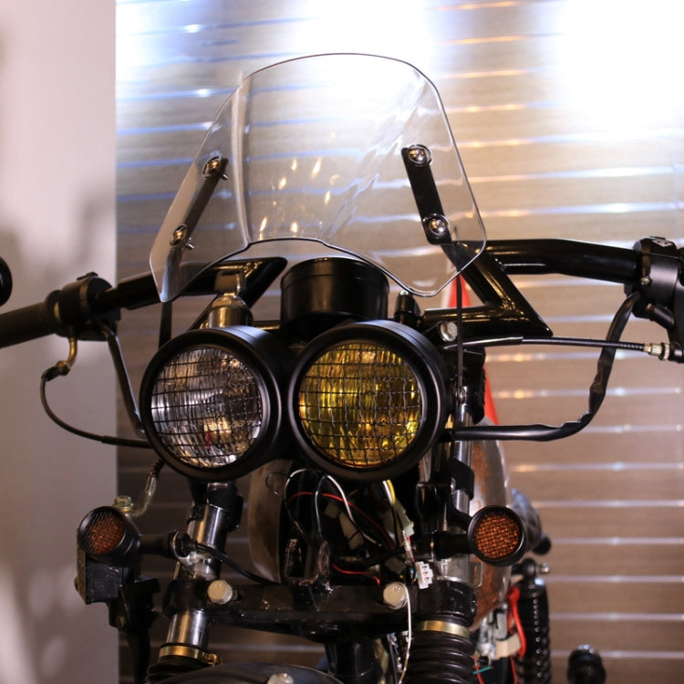 Motorcycle Retro Headlight CG125 Metal Universal Headlight Retro Dual Lamp