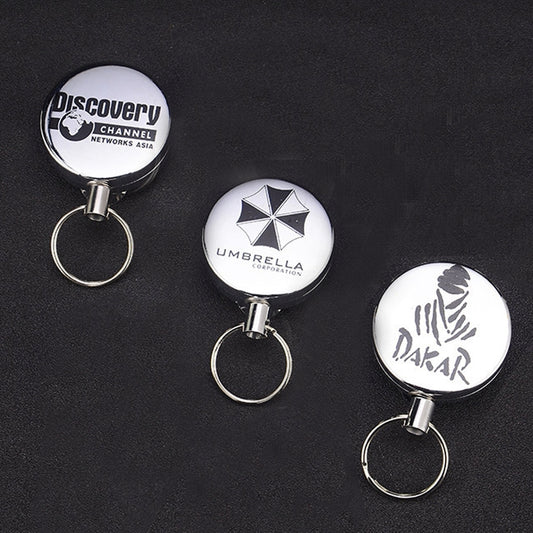 High Elasticity Retractable Wire Rope Key Ring Outdoor Anti-Lost Anti-Theft Retractable Key Ring Random Pattern Delivery