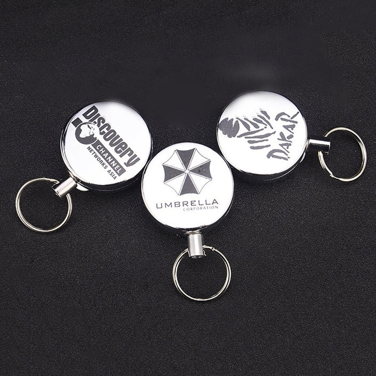 High Elasticity Retractable Wire Rope Key Ring Outdoor Anti-Lost Anti-Theft Retractable Key Ring Random Pattern Delivery
