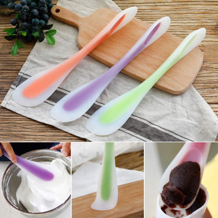 Multifunctional Double-Headed Dual-Purpose Silicone Spatula Translucent Spoon Baking Tool, Random Color Delivery