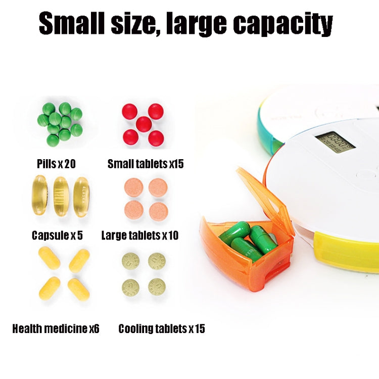 TF217 Portable Timing Reminder Dustproof Plastic Pill Box Pill Storage Box