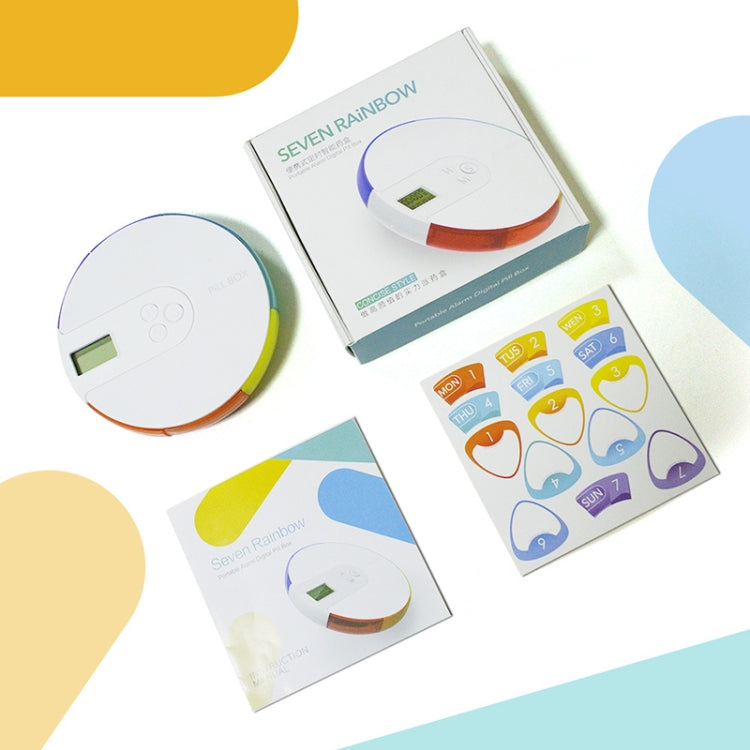 TF217 Portable Timing Reminder Dustproof Plastic Pill Box Pill Storage Box