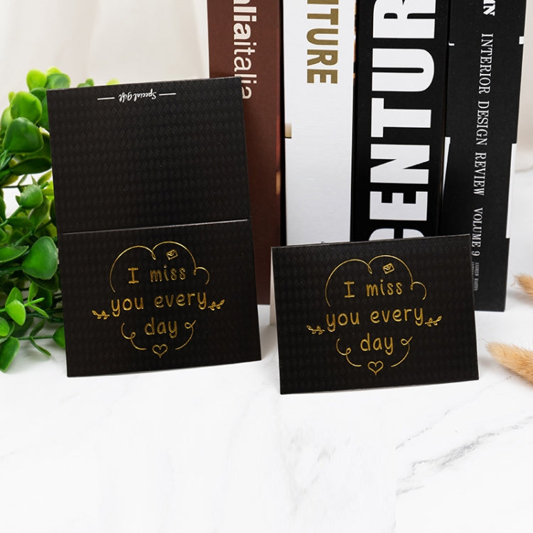 100 PCS Valentines Day Bronzing Greeting Card Flower Shop Birthday Thank You Card