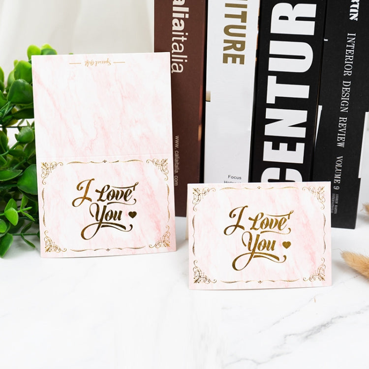 100 PCS Valentines Day Bronzing Greeting Card Flower Shop Birthday Thank You Card