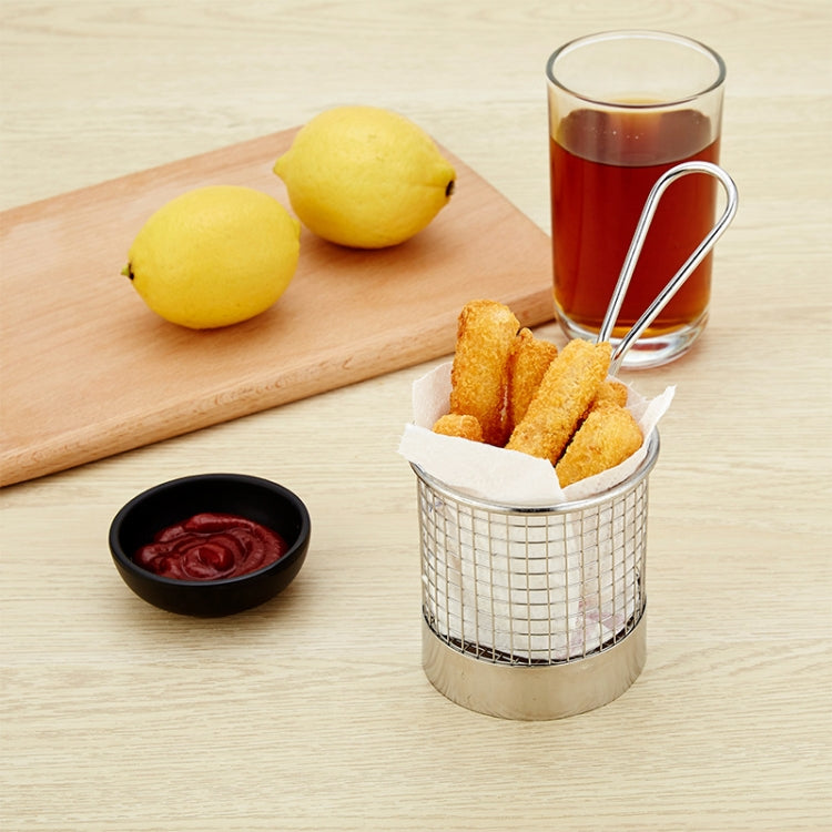 Stainless Steel Mini Fries Basket Restaurant Snack Bread Plate