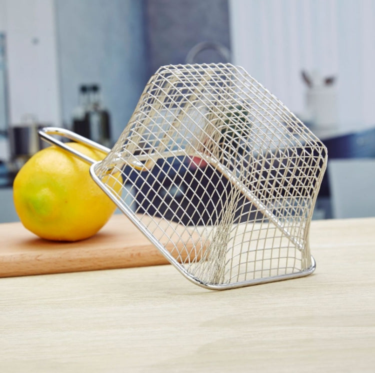 Stainless Steel Mini Fries Basket Restaurant Snack Bread Plate