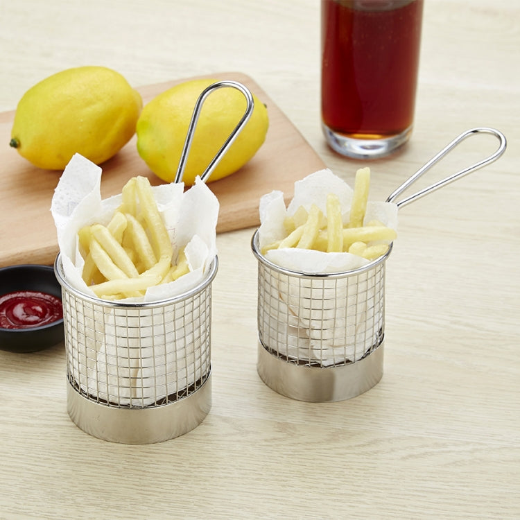Stainless Steel Mini Fries Basket Restaurant Snack Bread Plate