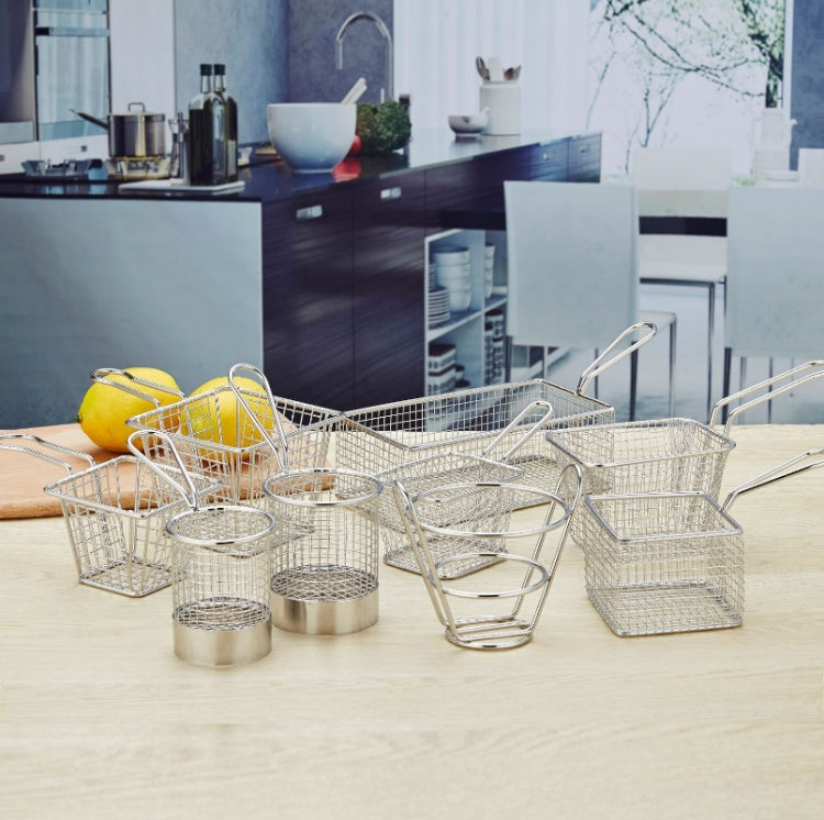 Stainless Steel Mini Fries Basket Restaurant Snack Bread Plate