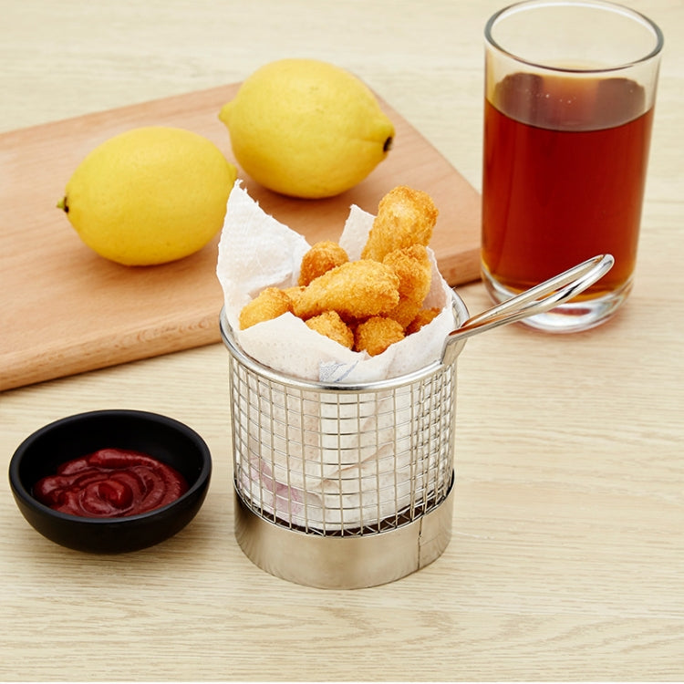 Stainless Steel Mini Fries Basket Restaurant Snack Bread Plate