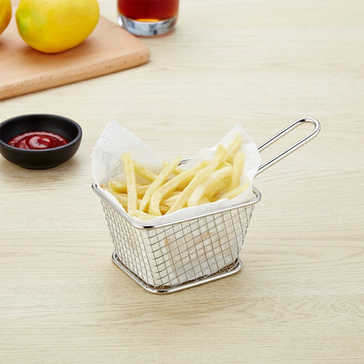 Stainless Steel Mini Fries Basket Restaurant Snack Bread Plate