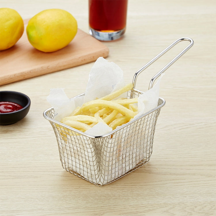 Stainless Steel Mini Fries Basket Restaurant Snack Bread Plate