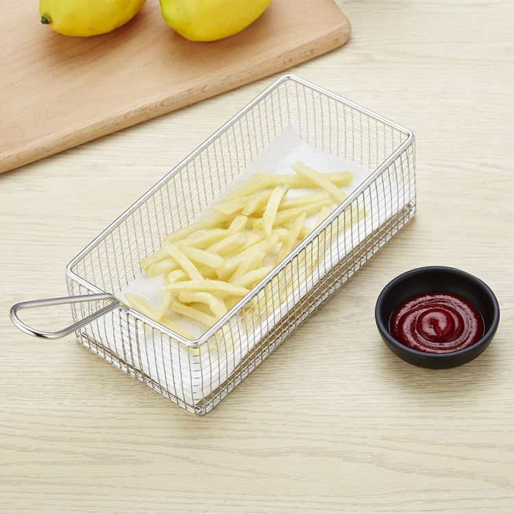 Stainless Steel Mini Fries Basket Restaurant Snack Bread Plate