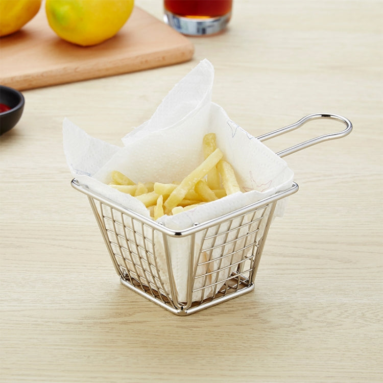 Stainless Steel Mini Fries Basket Restaurant Snack Bread Plate