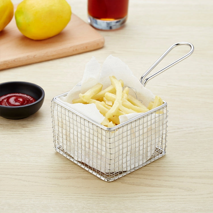 Stainless Steel Mini Fries Basket Restaurant Snack Bread Plate
