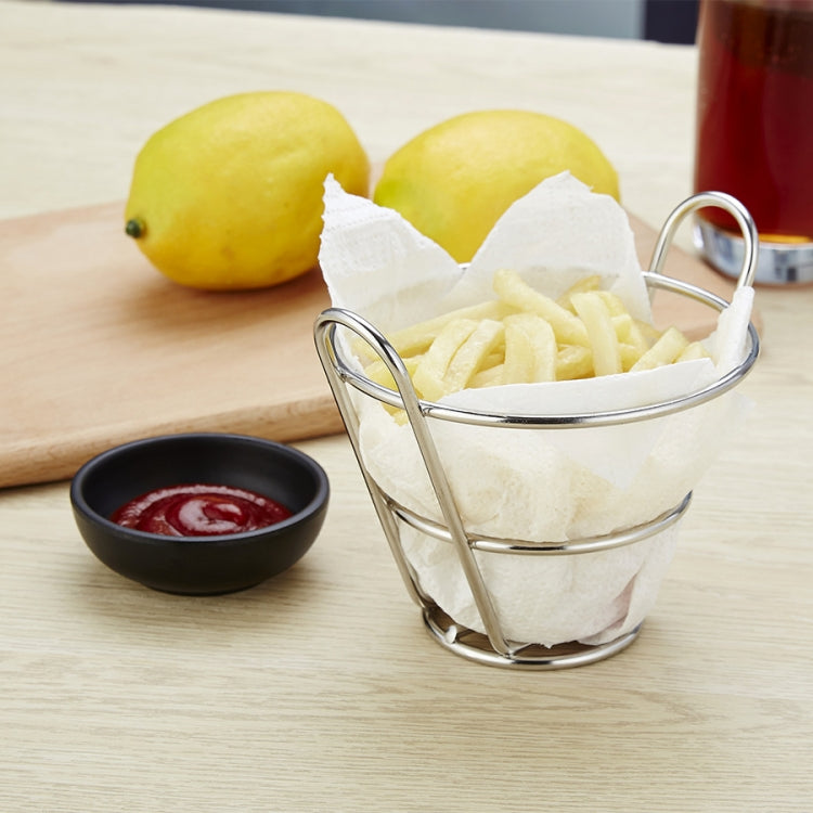 Stainless Steel Mini Fries Basket Restaurant Snack Bread Plate