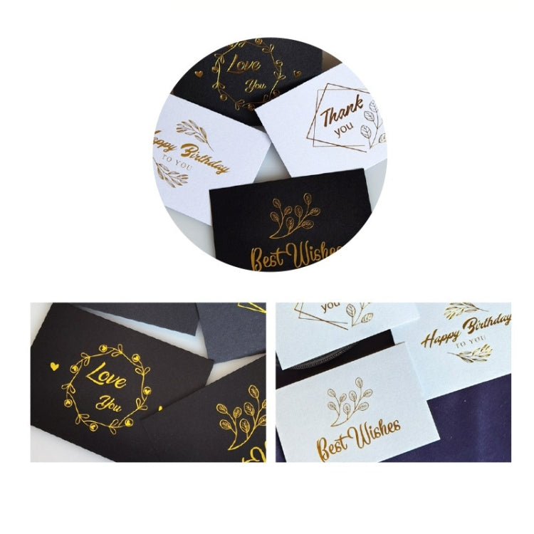 150 PCS Wedding Blessing Card Thank You Message Gift Decoration Card Bronzing Flower Greeting Card