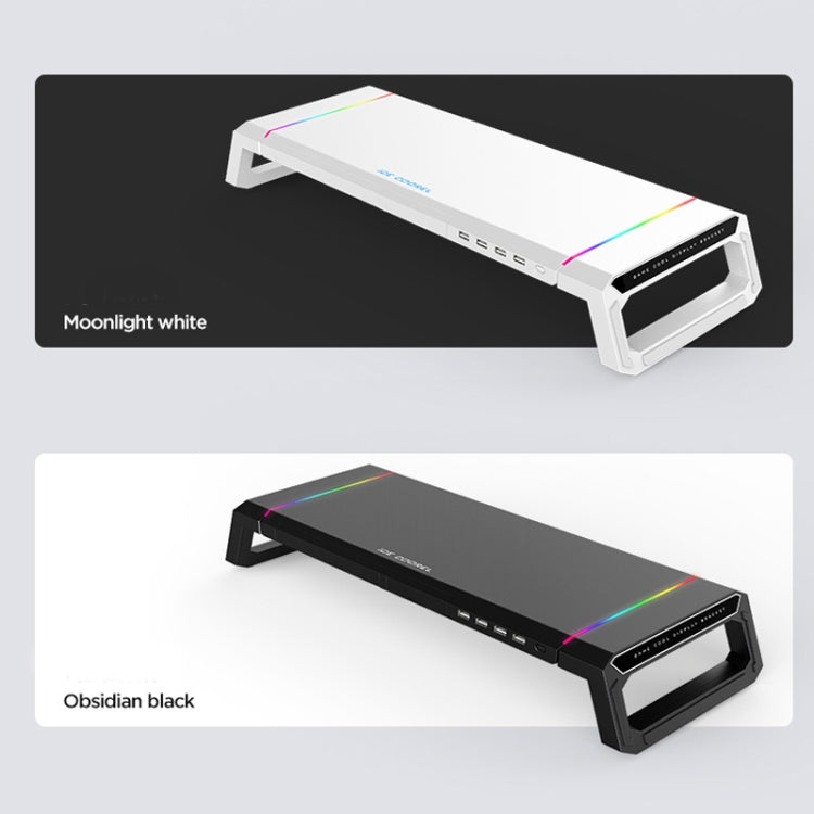 ICE COOREL T1 Monitor Increased Rack Foldable Laptop Stand With RGB Lighting & 4xUSB Expansion Interface