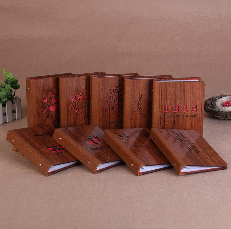 6-Inch 32 Sheets Wooden DIY Photo Album Creative Gift