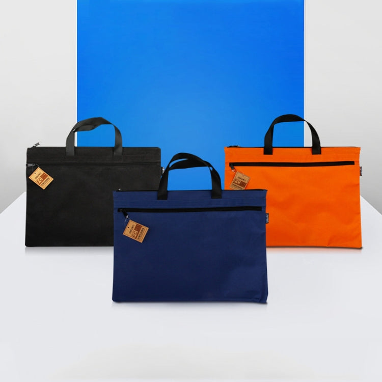 Deli 5840 Portable Canvas Zipper File Bag Double Simple Storage Bag