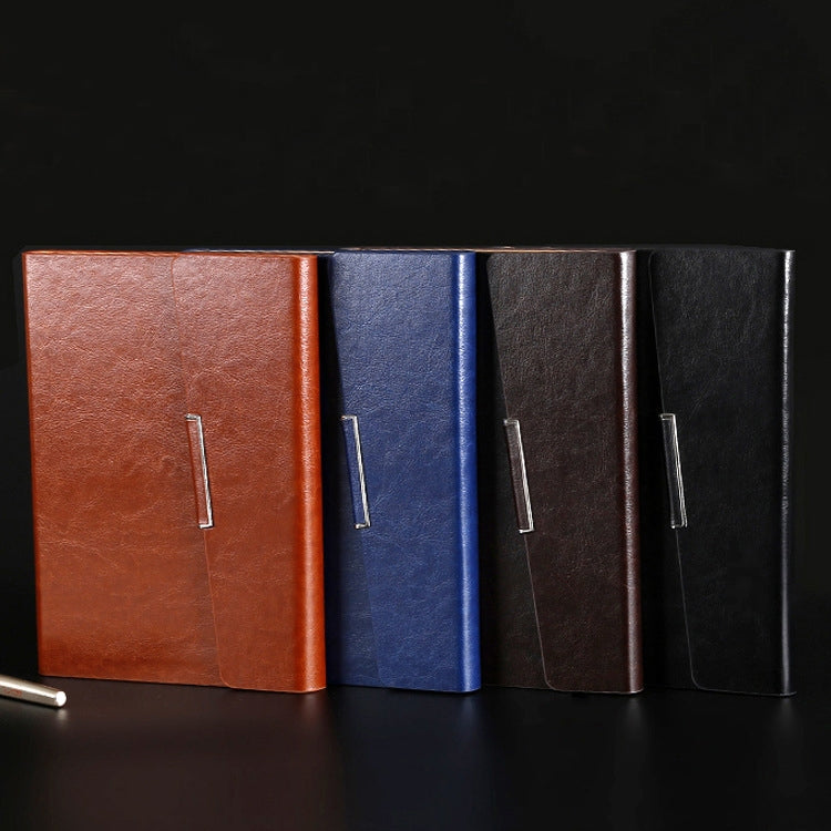 Business Notebook Imitation Leather PU Tri-Fold Loose-Leaf Notepad