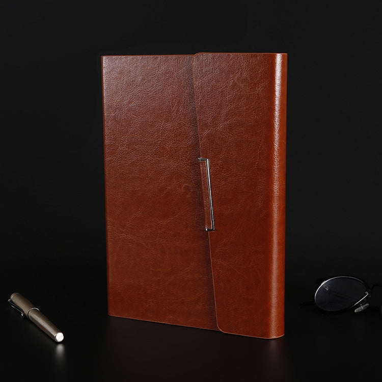 Business Notebook Imitation Leather PU Tri-Fold Loose-Leaf Notepad