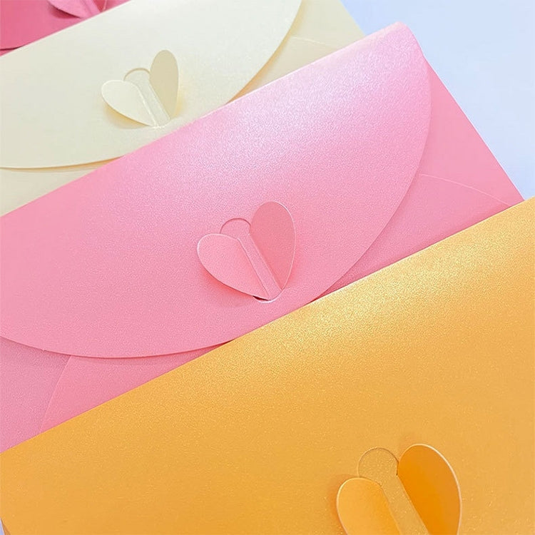 10pcs Love Buckle Pearl Paper Hot Stamping Envelope Invitation Letter