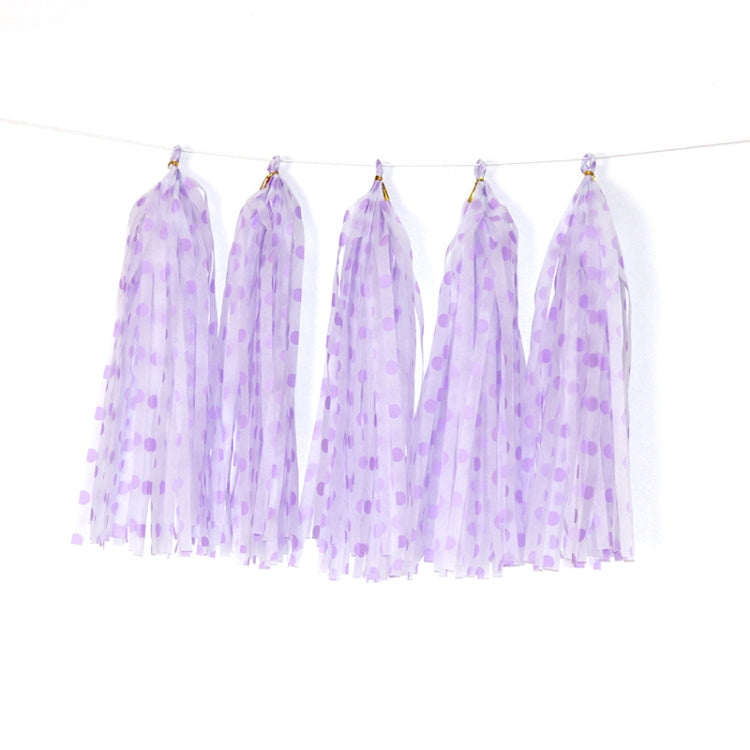 Color Polka Dot Paper Tassels Birthday Room Decoration Ribbon Garland
