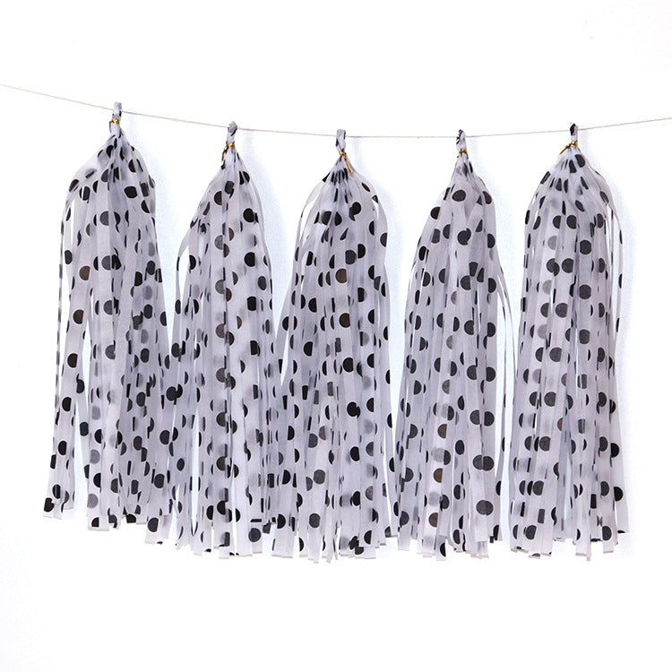 Color Polka Dot Paper Tassels Birthday Room Decoration Ribbon Garland