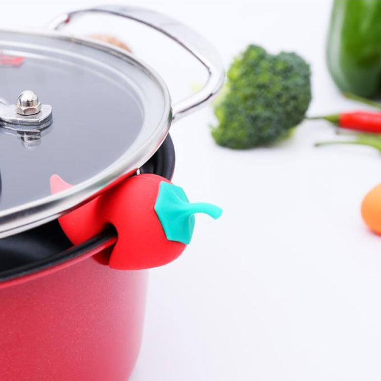 Small Pepper Shape Pot Lid Overflow Preventer Silicone Pot Lid Raised Anti Overflow Gadgets