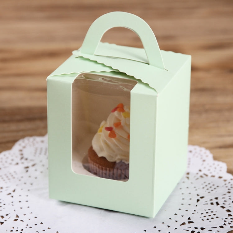 50 Pieces Muffin Cup Cake Box Portable Window Cake Packaging Box