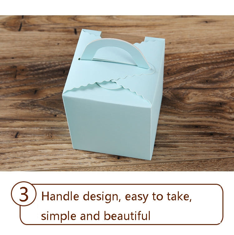 50 Pieces Muffin Cup Cake Box Portable Window Cake Packaging Box